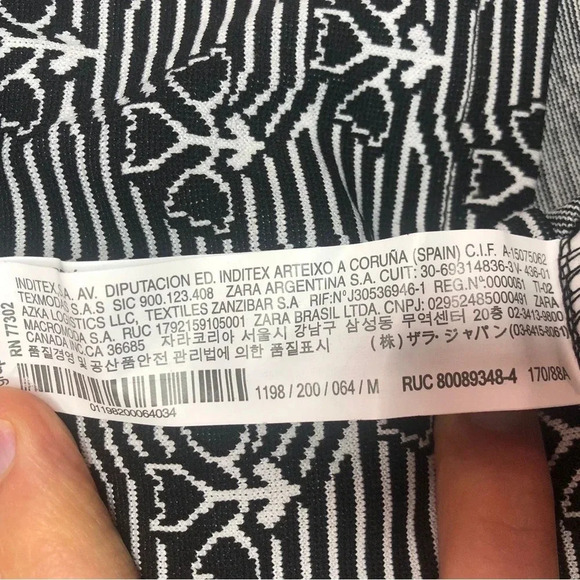 Zara Floral Cropped  Tank Top NWOT | Black and White | Size M - Picture 5 of 5